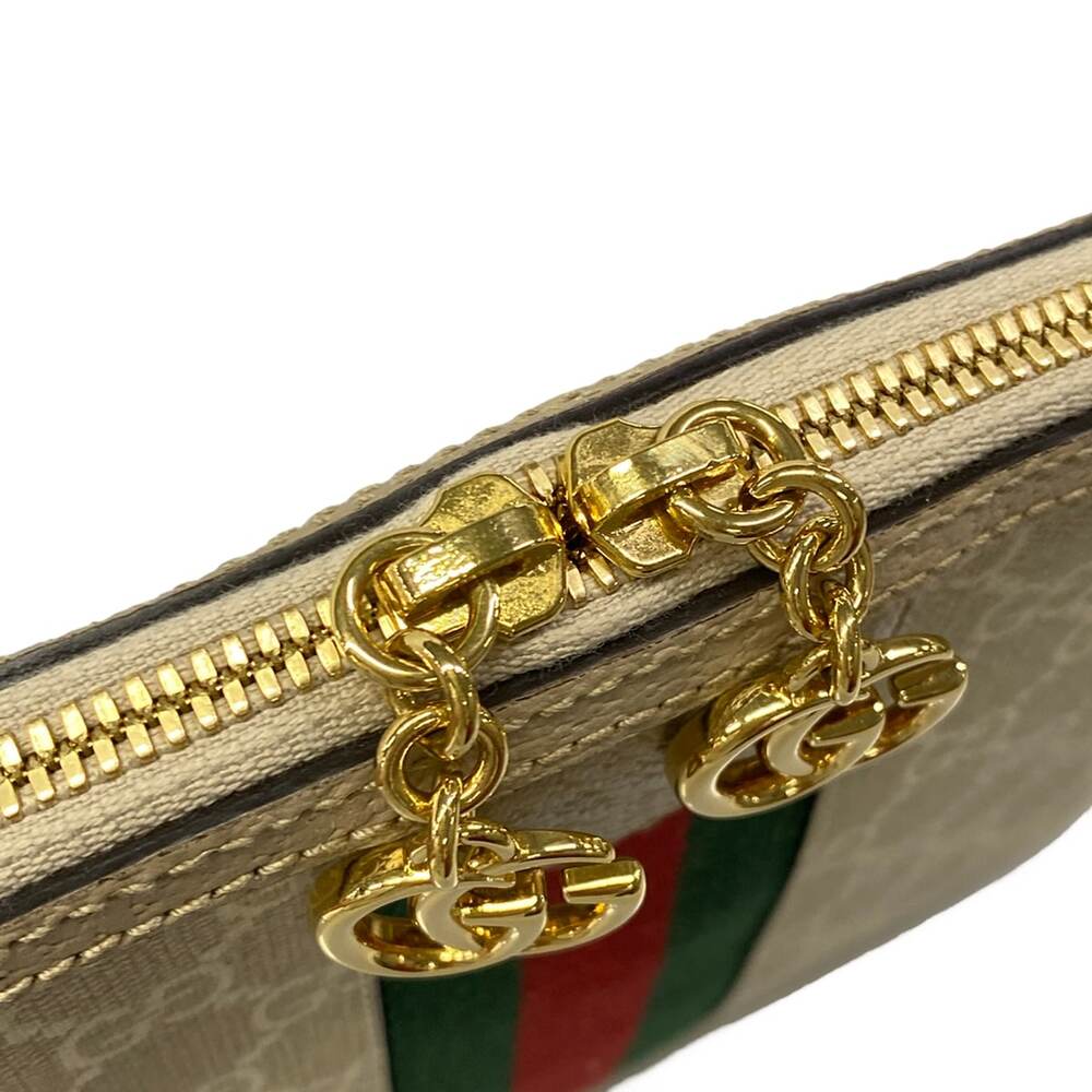 Gucci Ophidia Shoulder Bag 499621 Light Beige Red Green PVC Leather - Picture 12 of 15